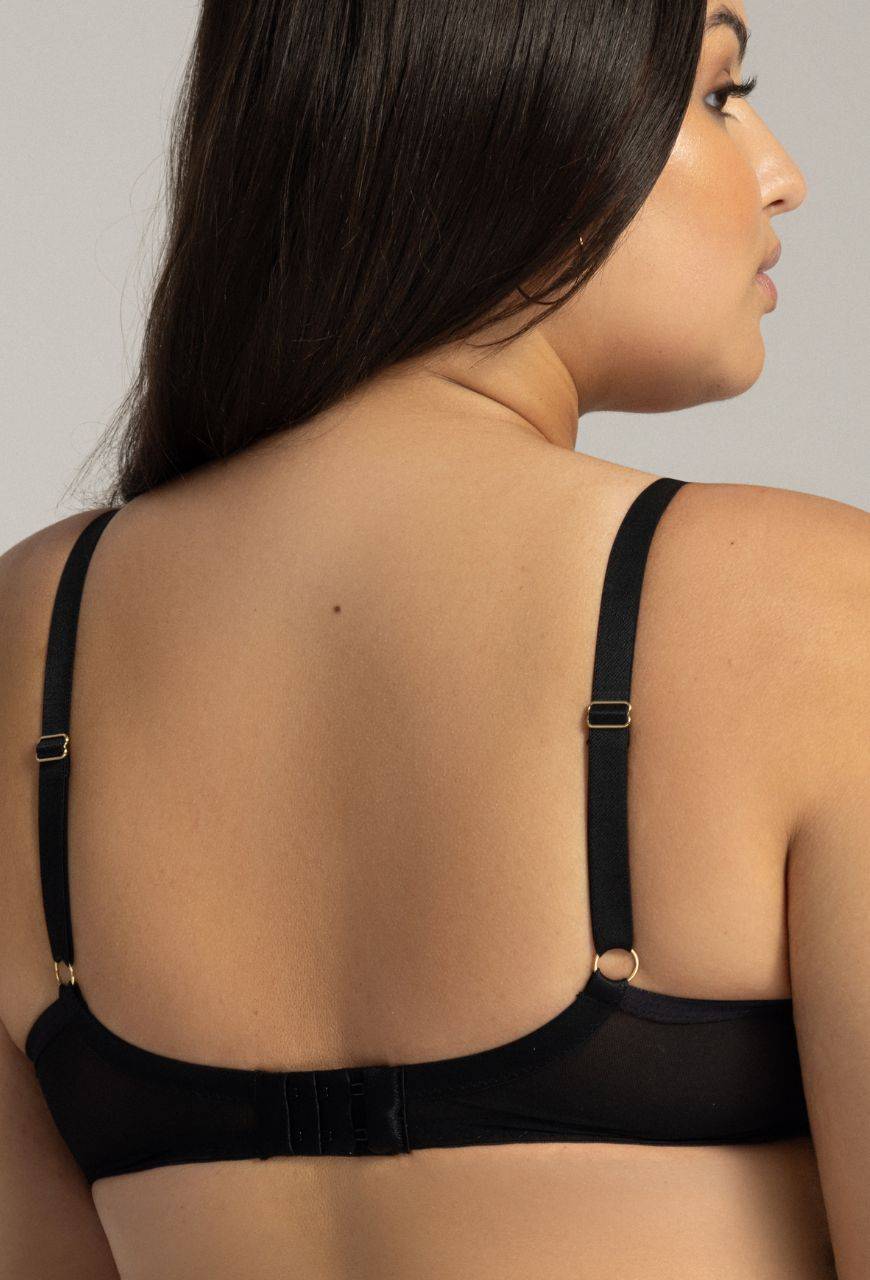 Biustonosz AVA, półusztywniany, czarny – AV 2145 Semi Soft Black