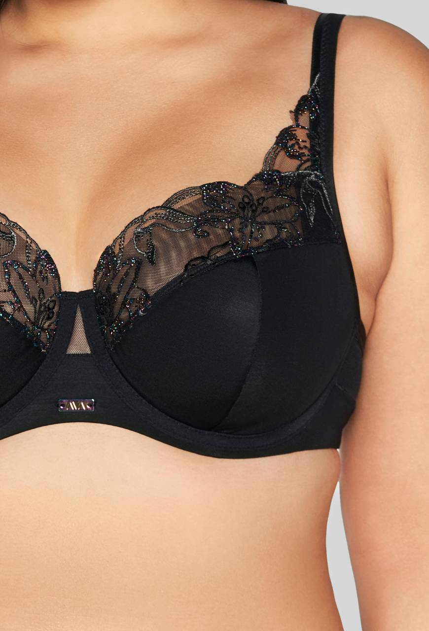 Biustonosz AVA czarny, półusztywniany - AV 2071 SEMI SOFT BLACK