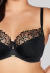 Biustonosz AVA czarny, półusztywniany, złoty haft – AV 2114 Semi Soft Black