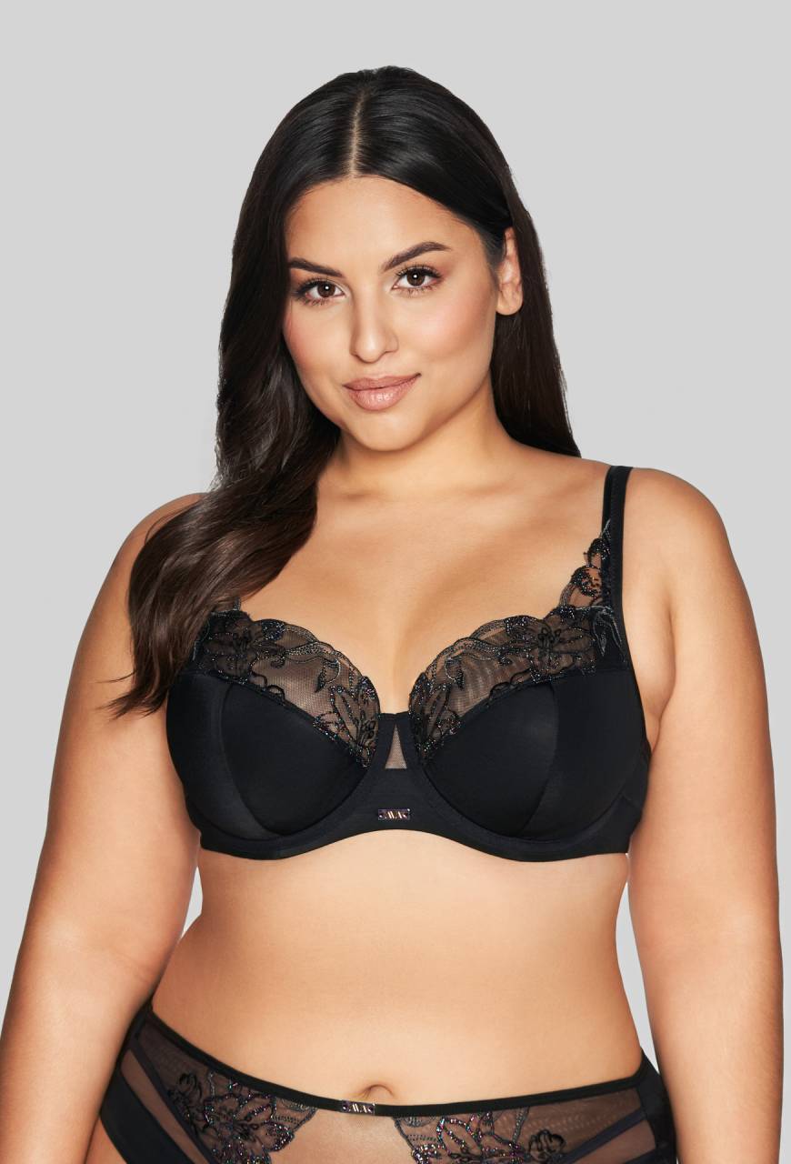 Biustonosz AVA czarny, półusztywniany - AV 2071 SEMI SOFT BLACK