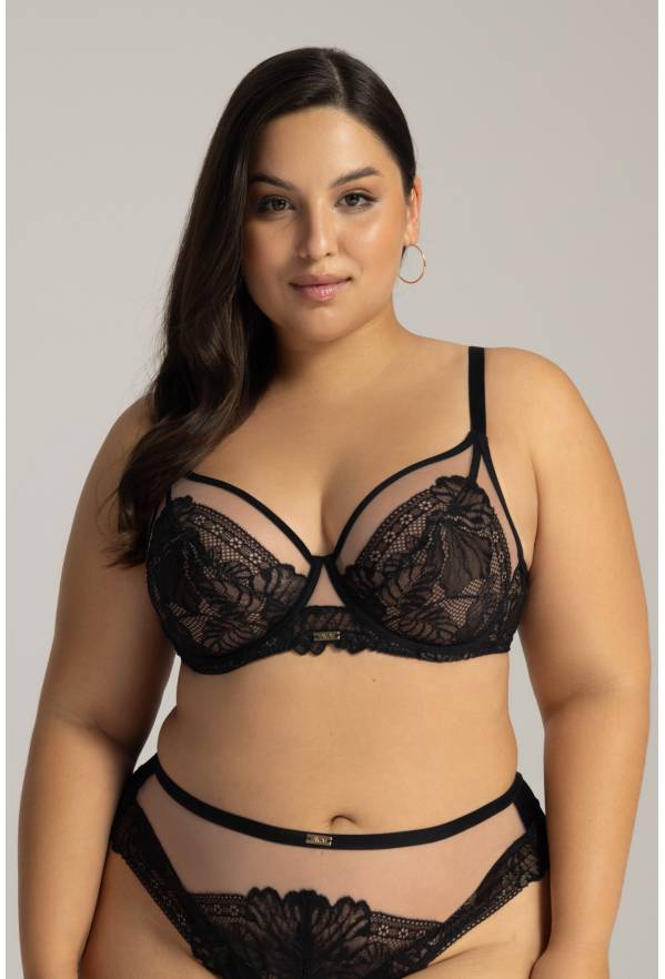 Biustonosz AVA, koronkowa braletka, czarny – AV 2146 Soft Bralette Black