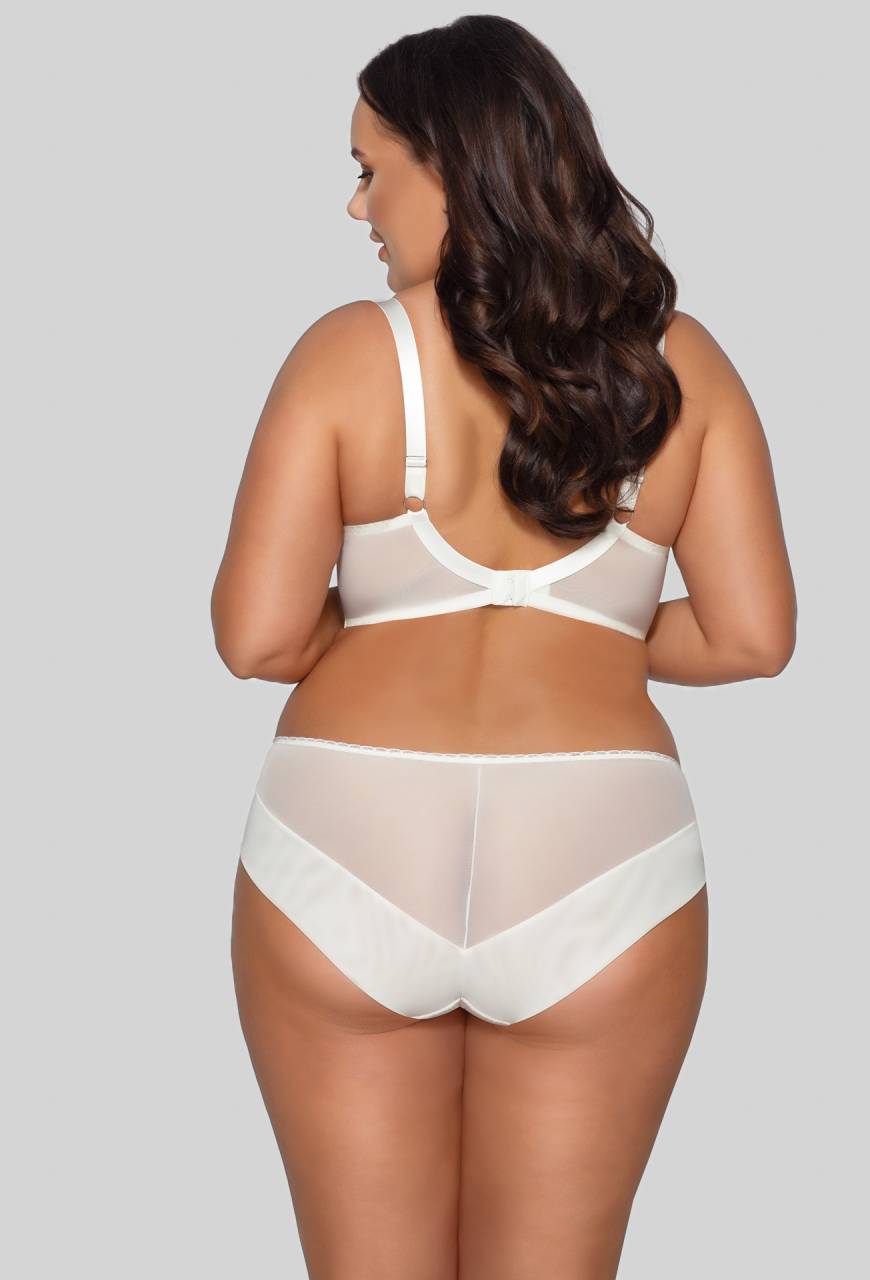 Biustonosz AVA kremowy, półusztywniany, haft – AV 1030 Semi Soft Cream