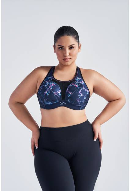 Biustonosz niebieski sportowy AVA - DINA Full Cup Navy Blue